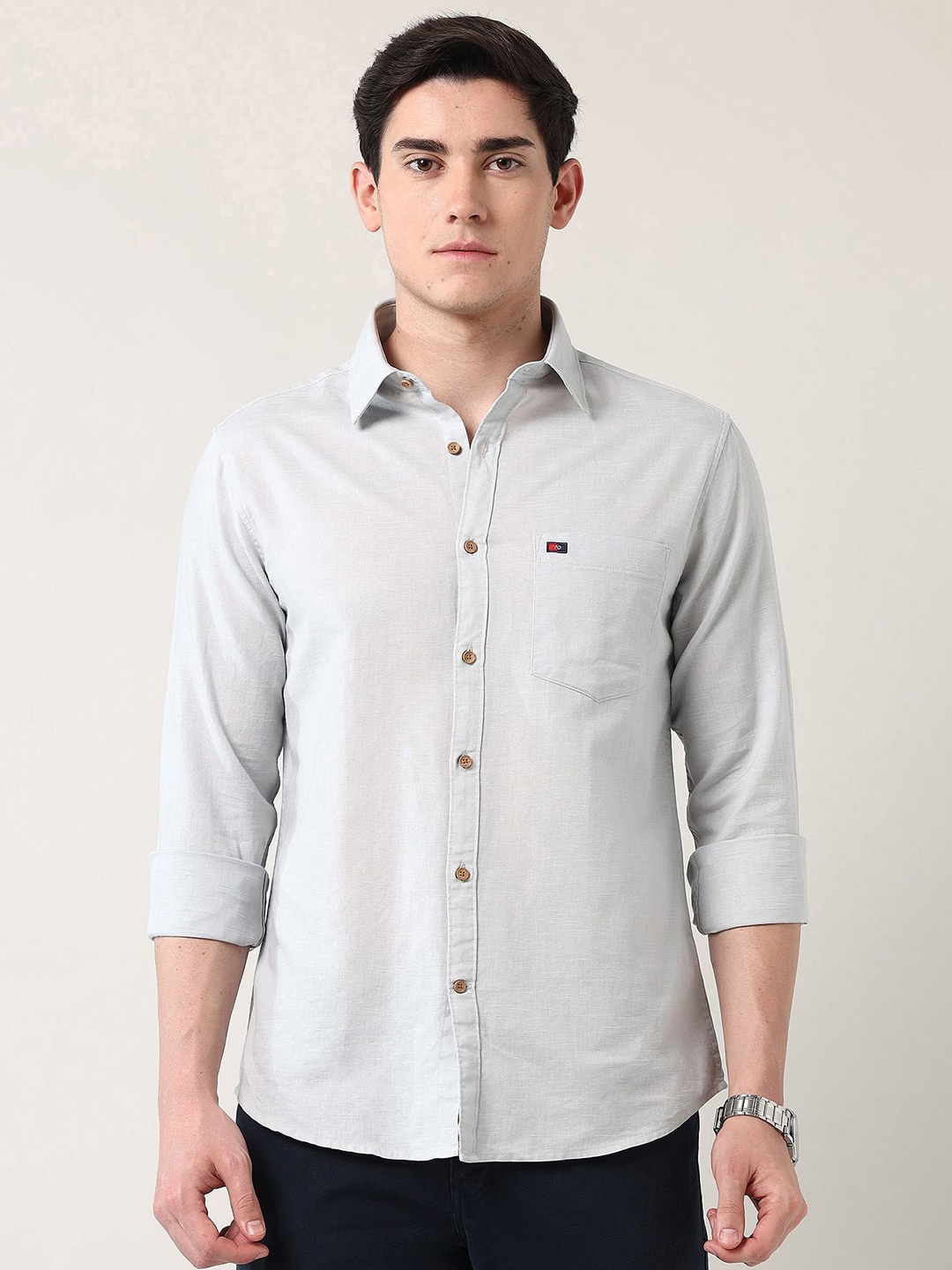 

AD By Arvind Men Classic Slim Fit Opaque Casual Shirt, Grey