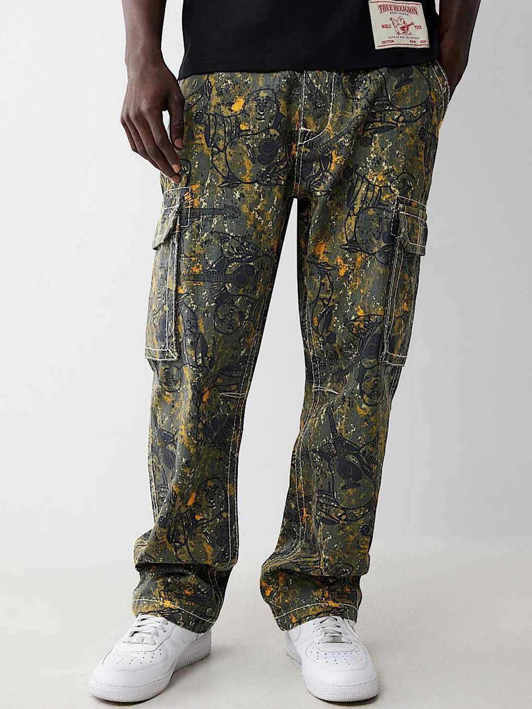 

True Religion Men Slash Knee Jeans, Multi