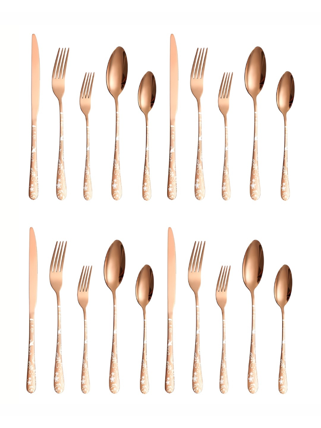 

YELONA 20-Piece Rosegold Silverware Flatware Cutlery Set, Rose gold