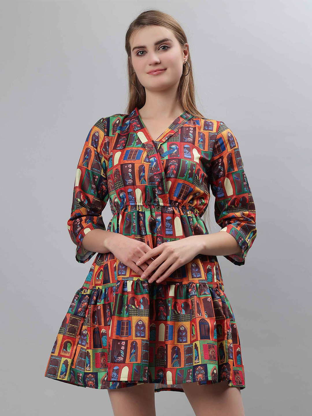 

ETRAANA Floral Print Fit & Flare Mini Dress, Multi