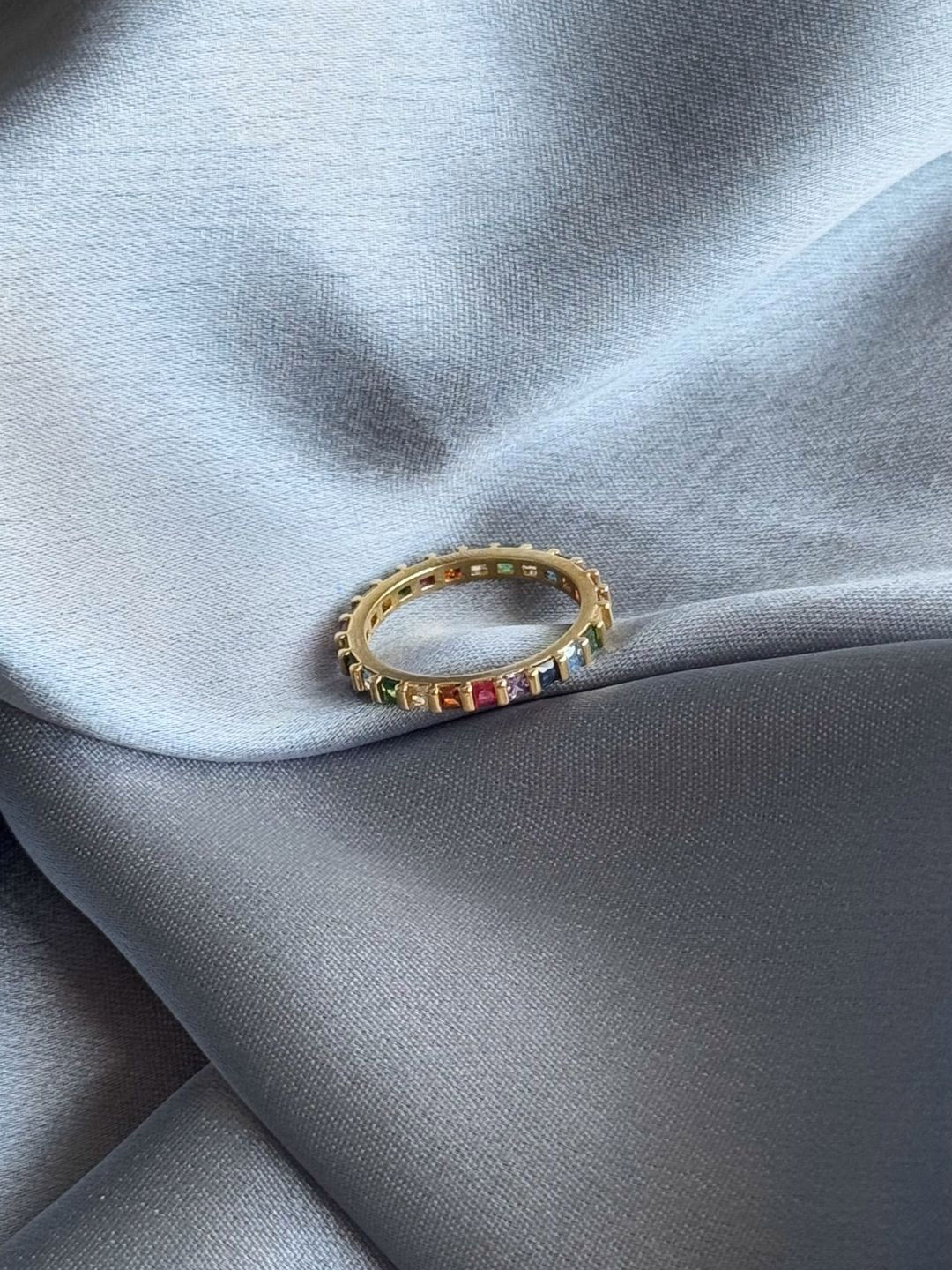 

The Jewellery Tale Gold-Plated Artificial Stone Studded FingerRing