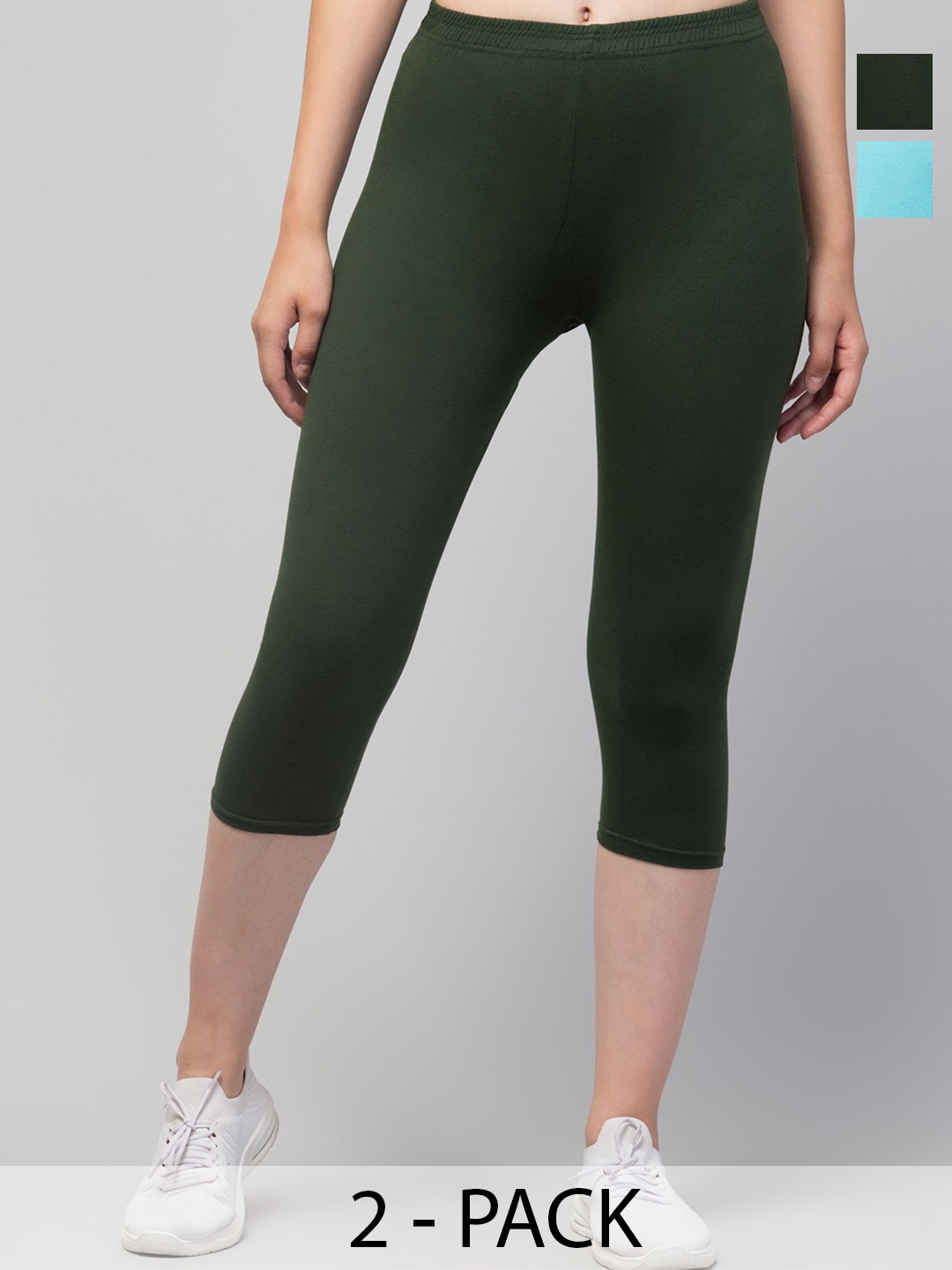 

UllasPemium Women Skinny Fit Capris, Turquoise blue