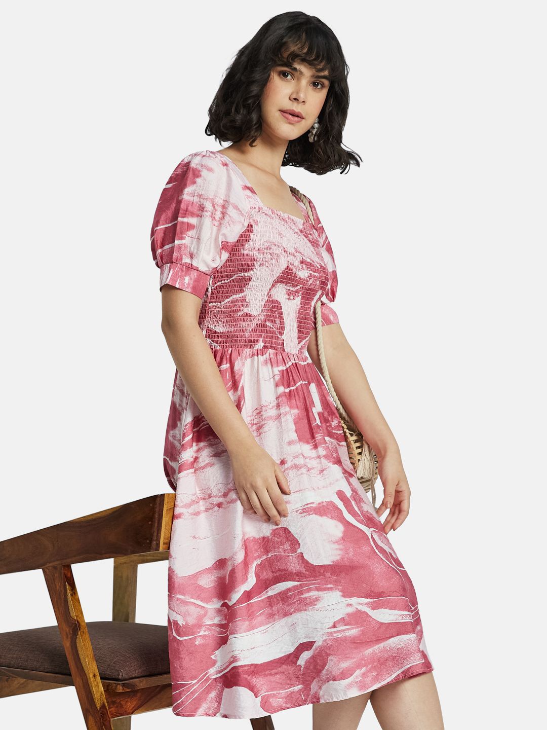 

METTLE Floral Print A-Line Dress, Pink
