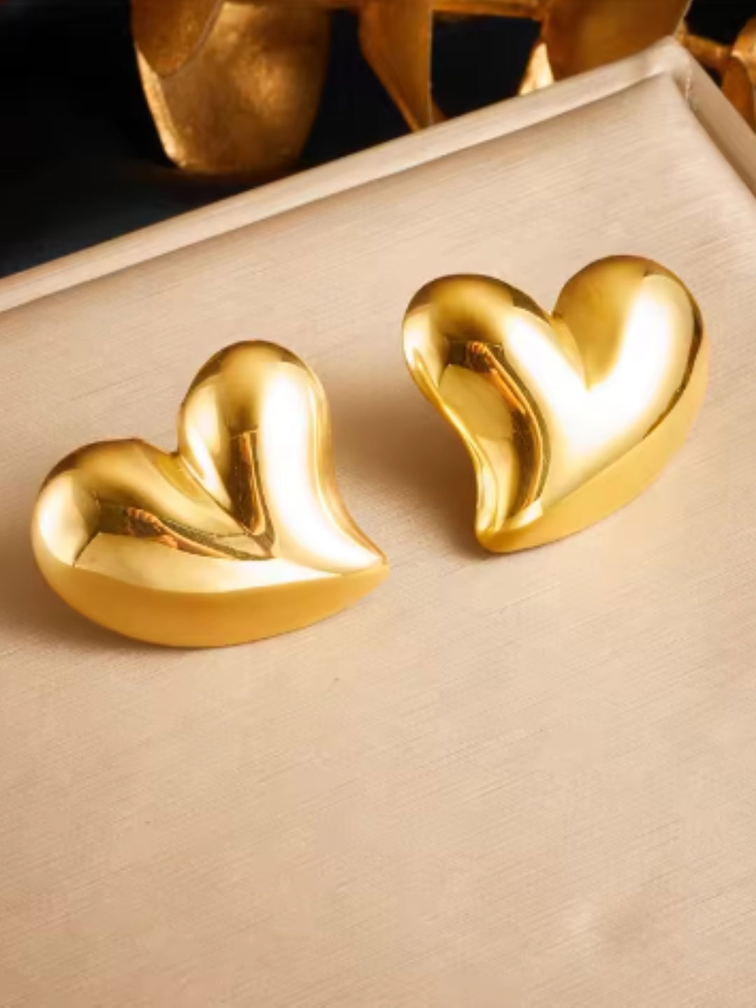 

SUBHAGALANKAR Contemporary Studs Earrings, Gold