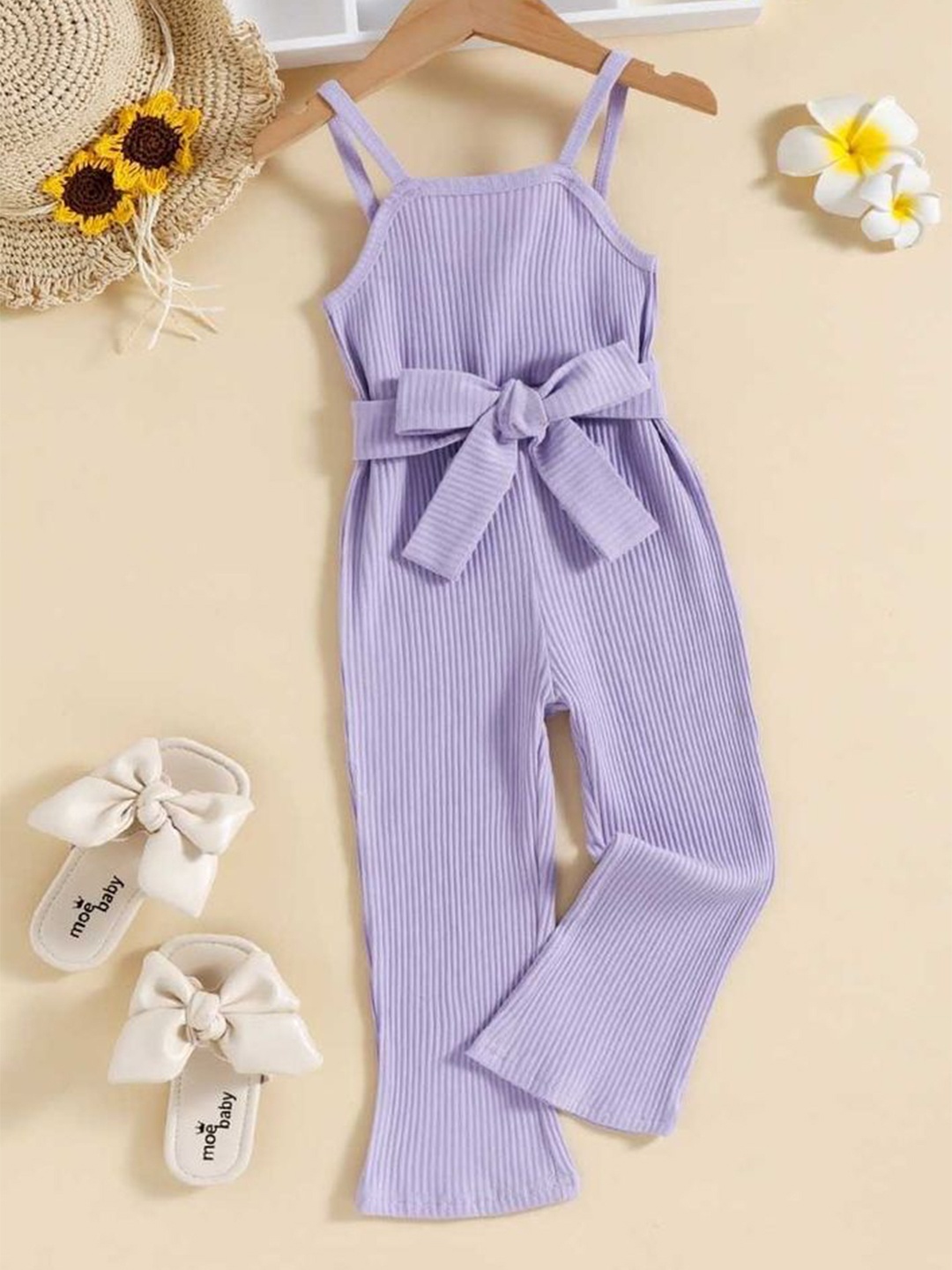 

LULU & SKY Girls Basic Jumpsuit, Purple