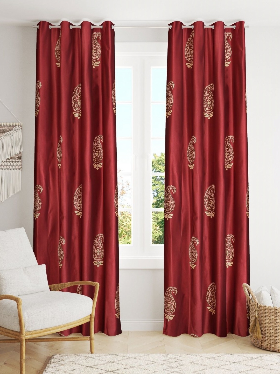 

Galaxy Home Decor Maroon Set of 2 Door Curtain