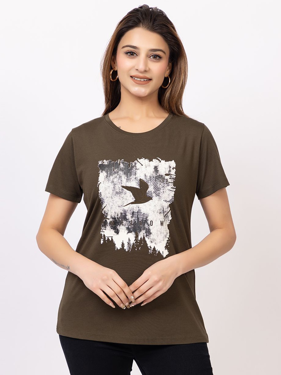 

GFO Print Cotton Top, Olive