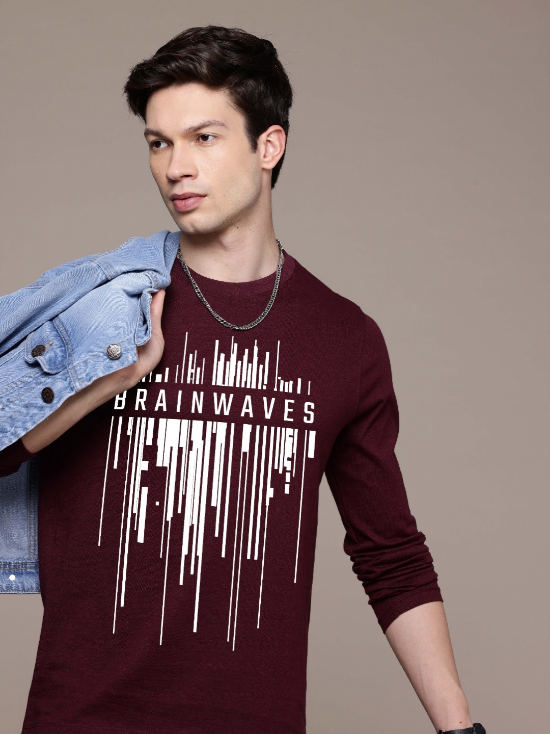 

Moda Rapido Men Printed T-shirt, Burgundy