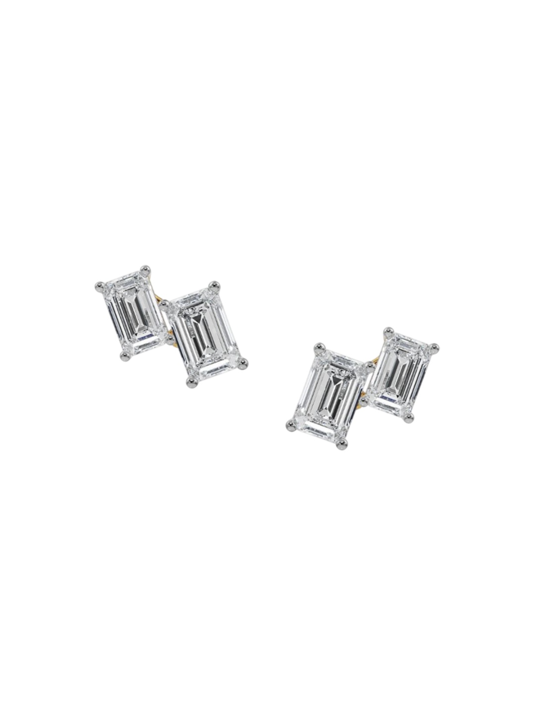 

Emori Duo Emerald Diamond Studs, Yellow