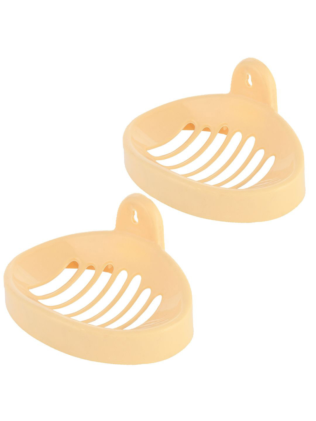 

Kuber Industries Cream-Coloured 2 piece Solid Plastic Soap Dish