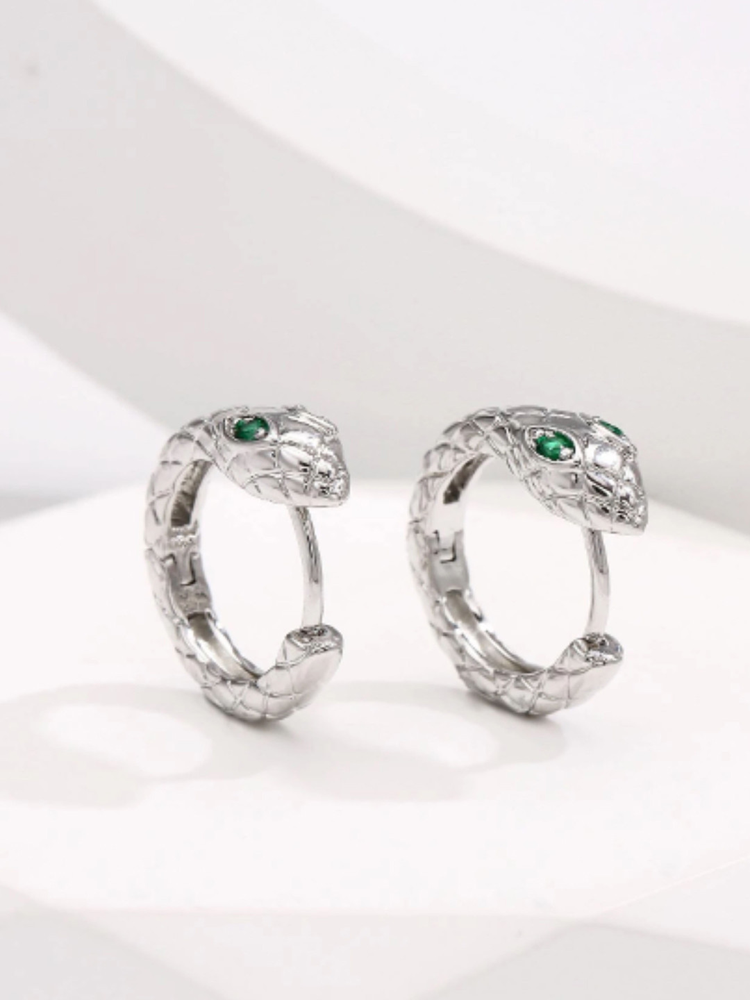

SUBHAGALANKAR Contemporary Hoop Earrings, Silver