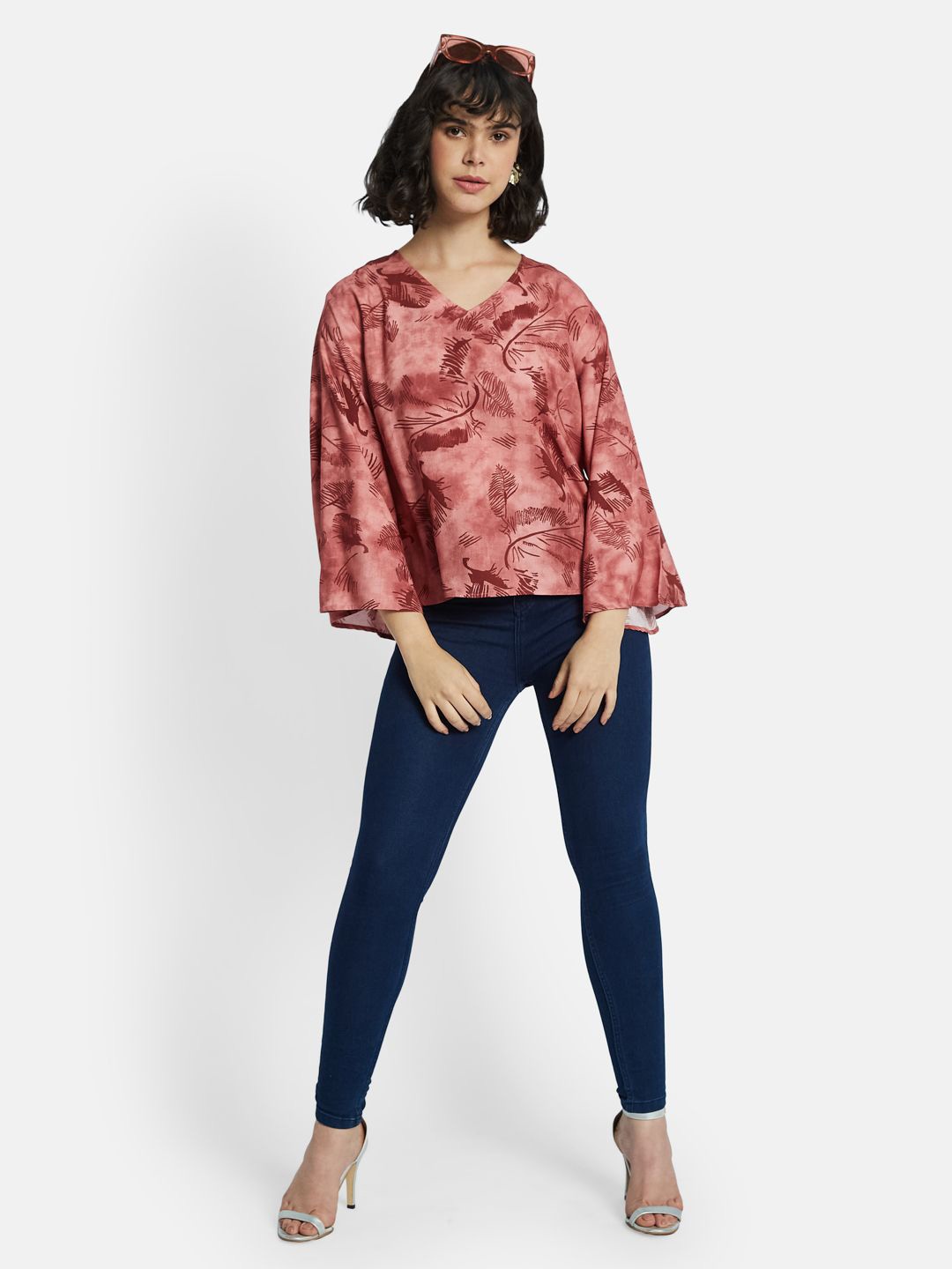 

METTLE Floral Print Cotton Top, Coral