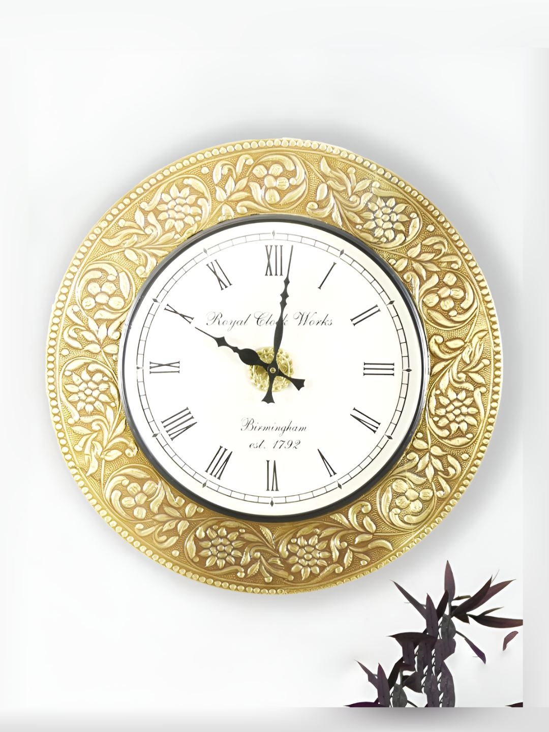 

Royaloak Gold-Toned & White Traditional Wall Clock