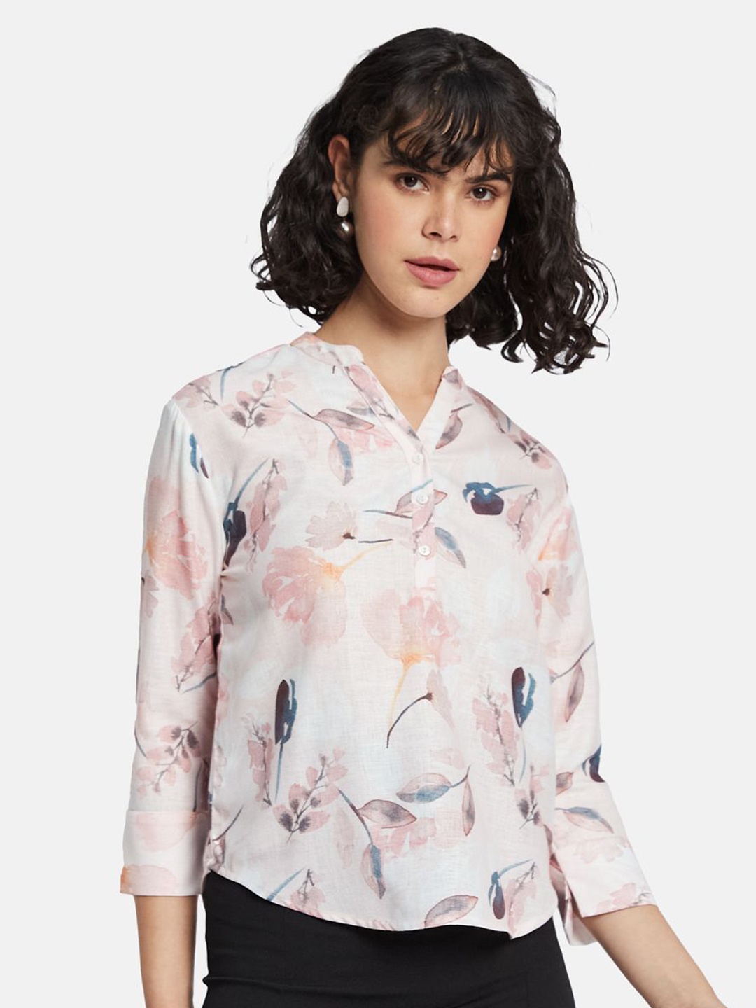 

METTLE Floral Print Cotton Top, Pink