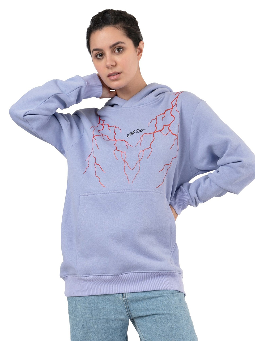 

RHINO CULT Women Printed Sweatshirt, Lavender