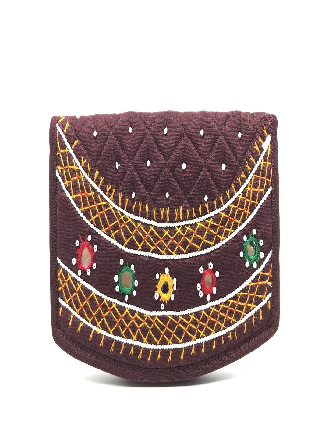 

SriShopify Handicrafts Women Ethnic Motifs Two Fold Wallet, Brown