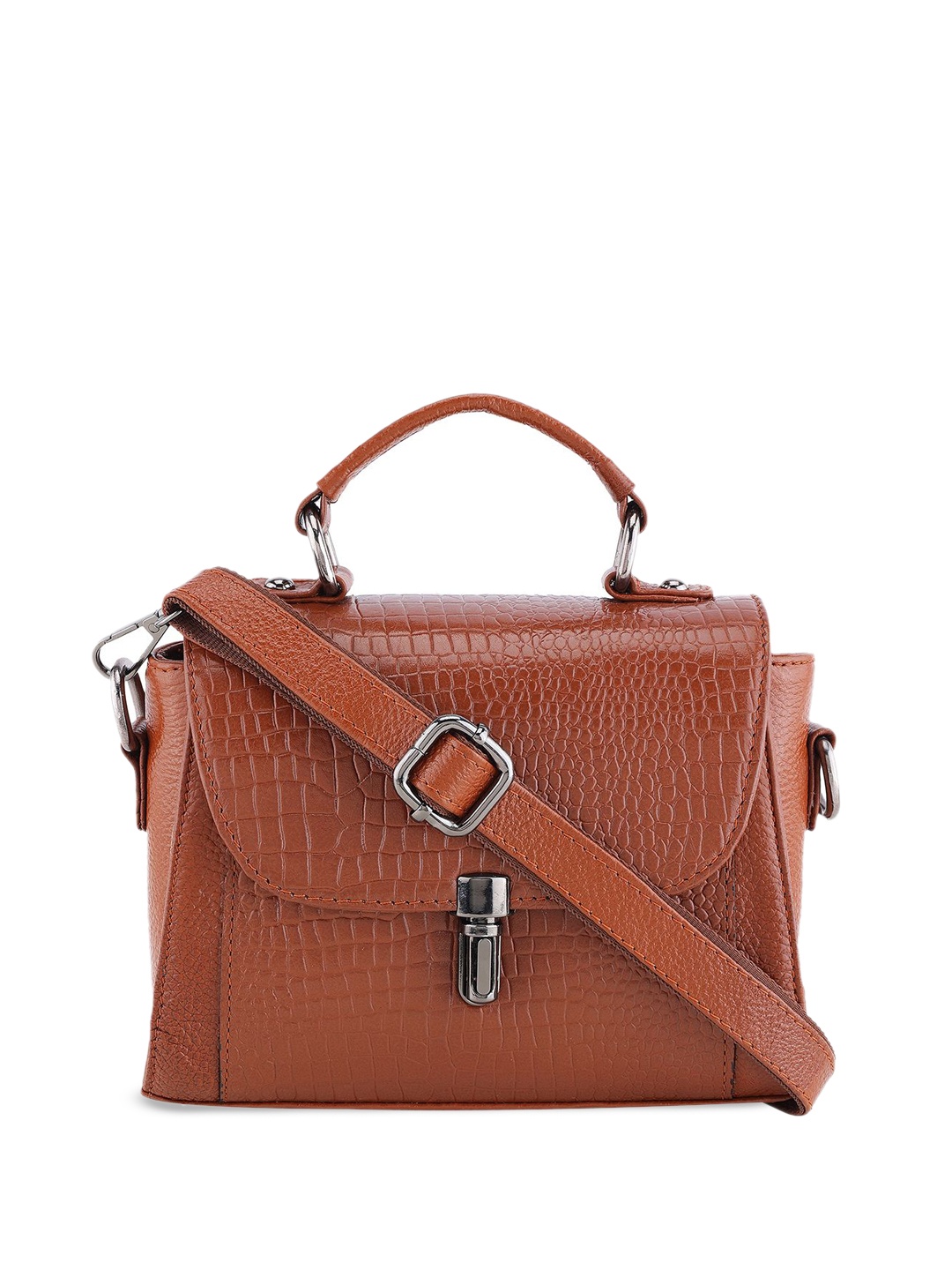 

Steve Jhonson Leather Structured Shoulder Bag, Tan