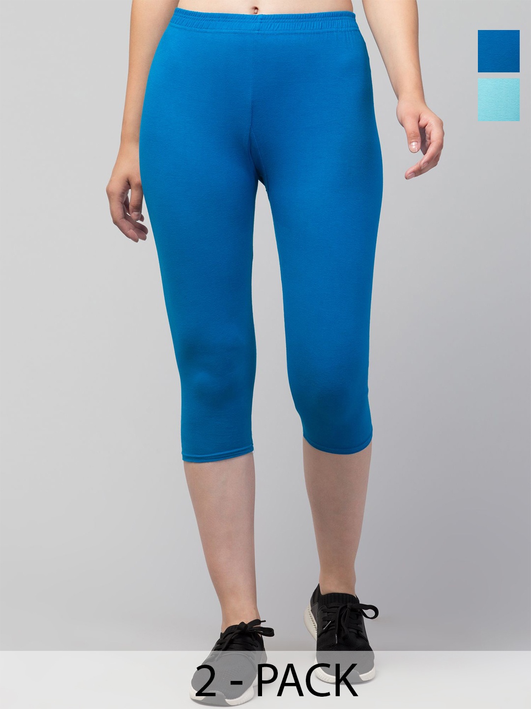 

UllasPemium Women Skinny Fit Capris, Turquoise blue