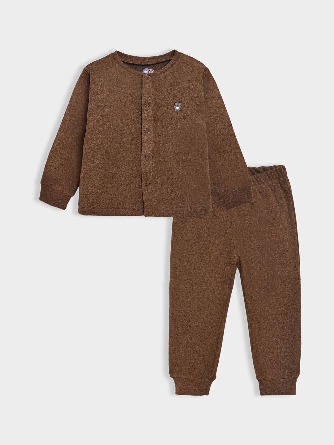 

MiArcus Infants Thermal Top & Pajama Set, Brown