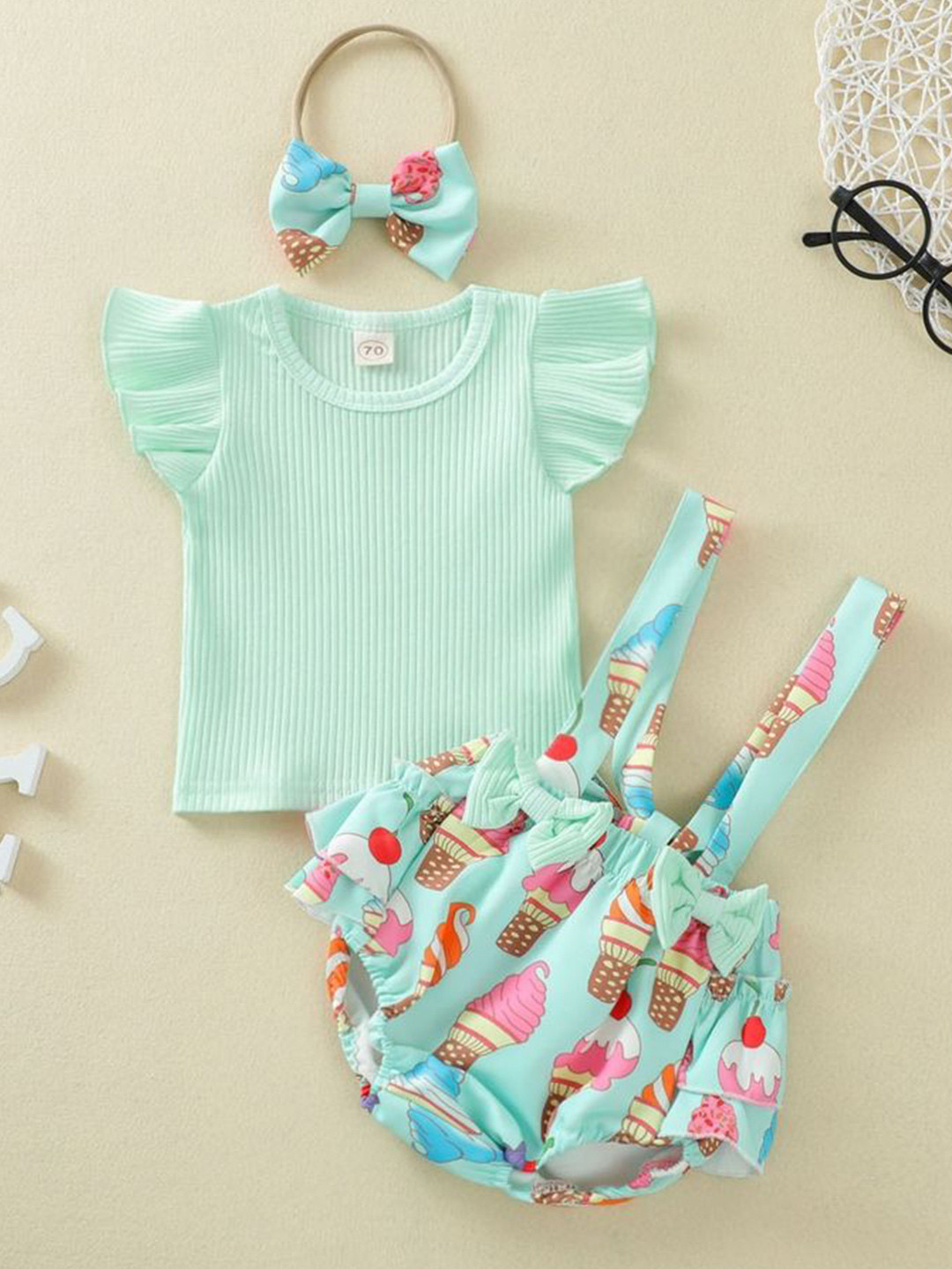 

LULU & SKY Girls Top with Shorts, Green