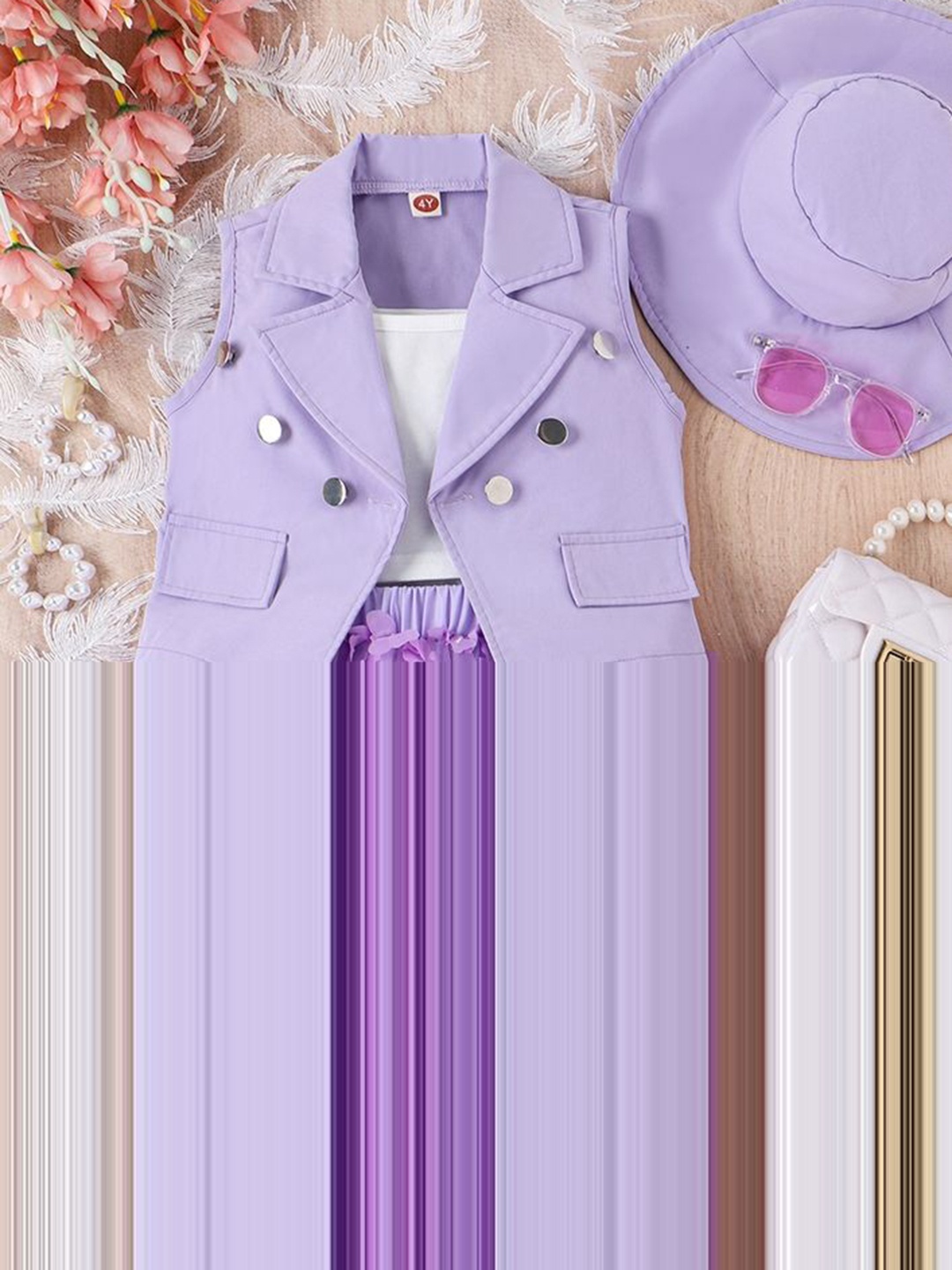 

LULU & SKY Girls Top with Skirt, Purple