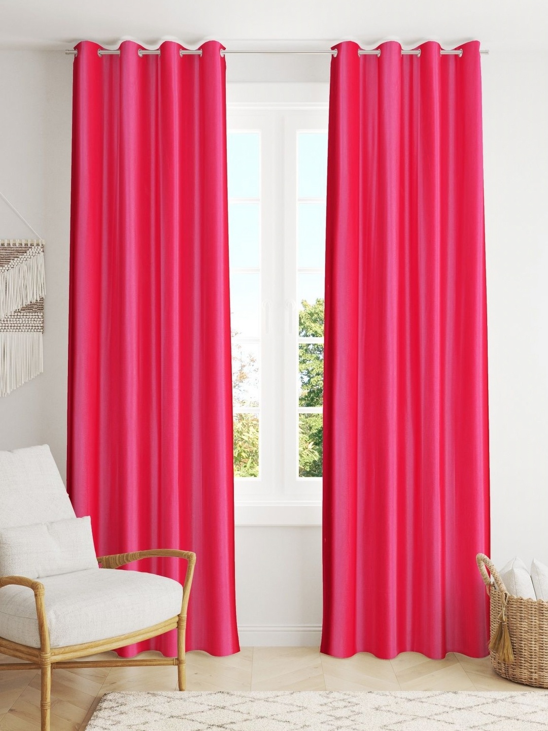 

Galaxy Home Decor Pink Set of 2 Long Door Curtain