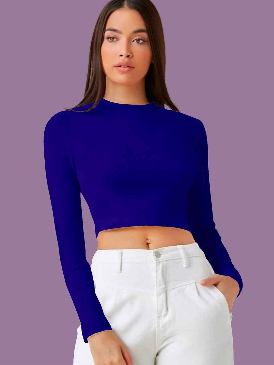 

Dream Beauty Fashion Women Fitted Crop Top, Blue