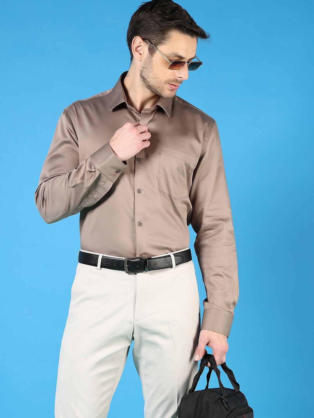

J White by Vmart Men Opaque Formal Shirt, Brown