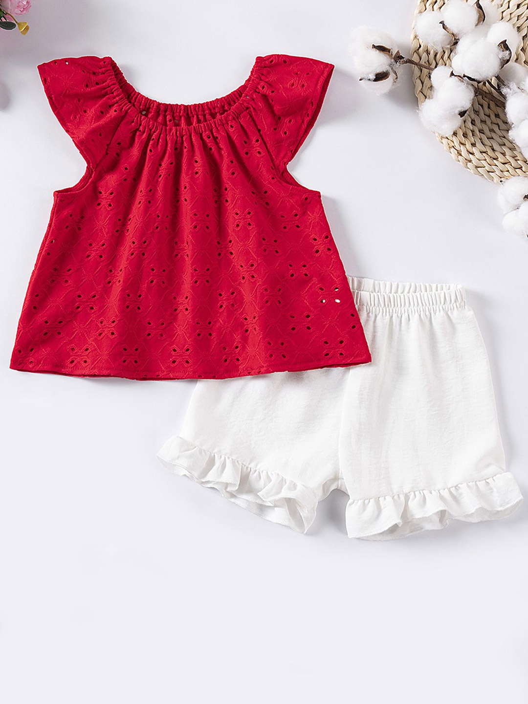 

LULU & SKY Girls Top with Shorts, Red