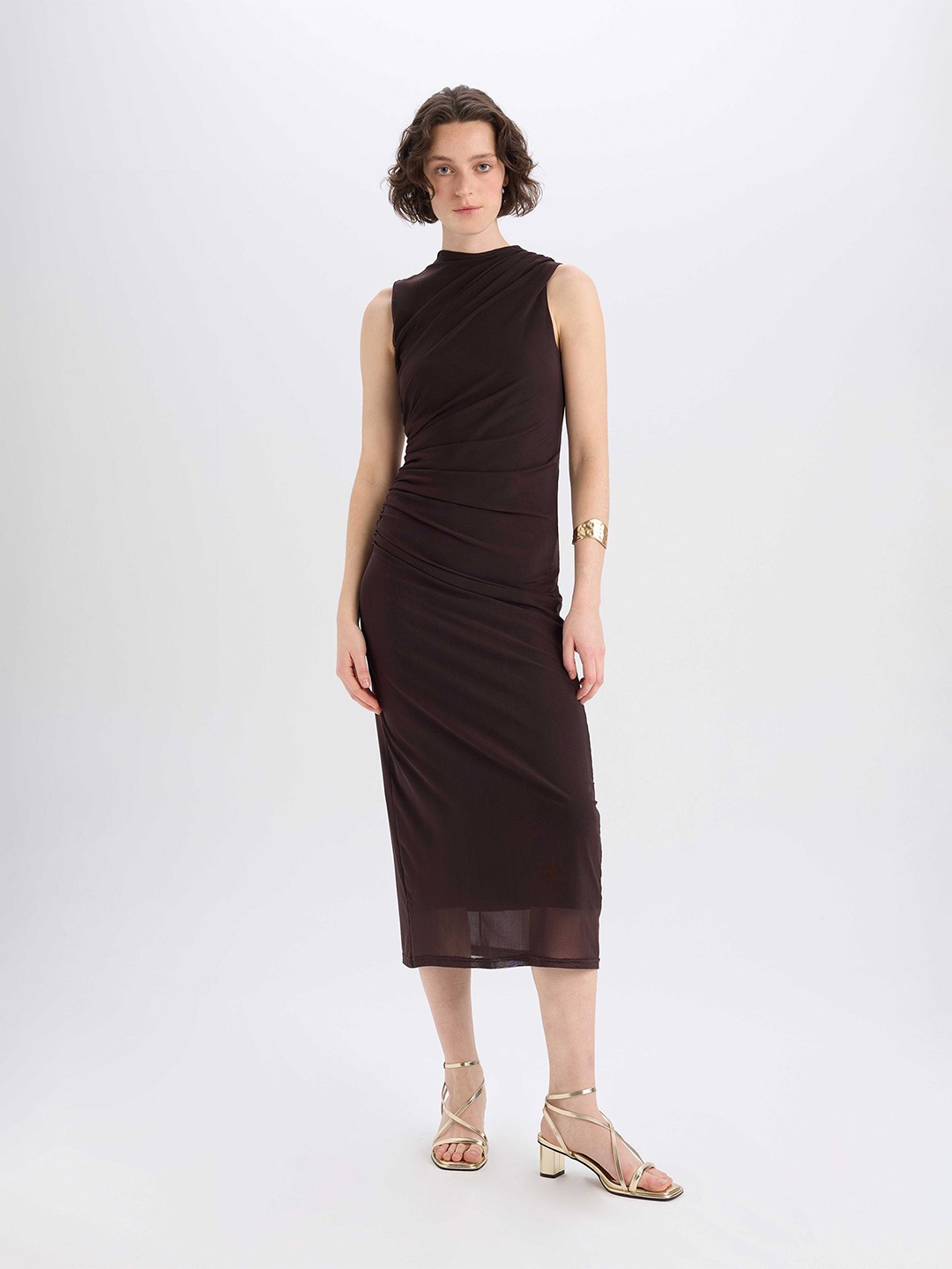 

DeFacto Sheath Midi Dress, Na