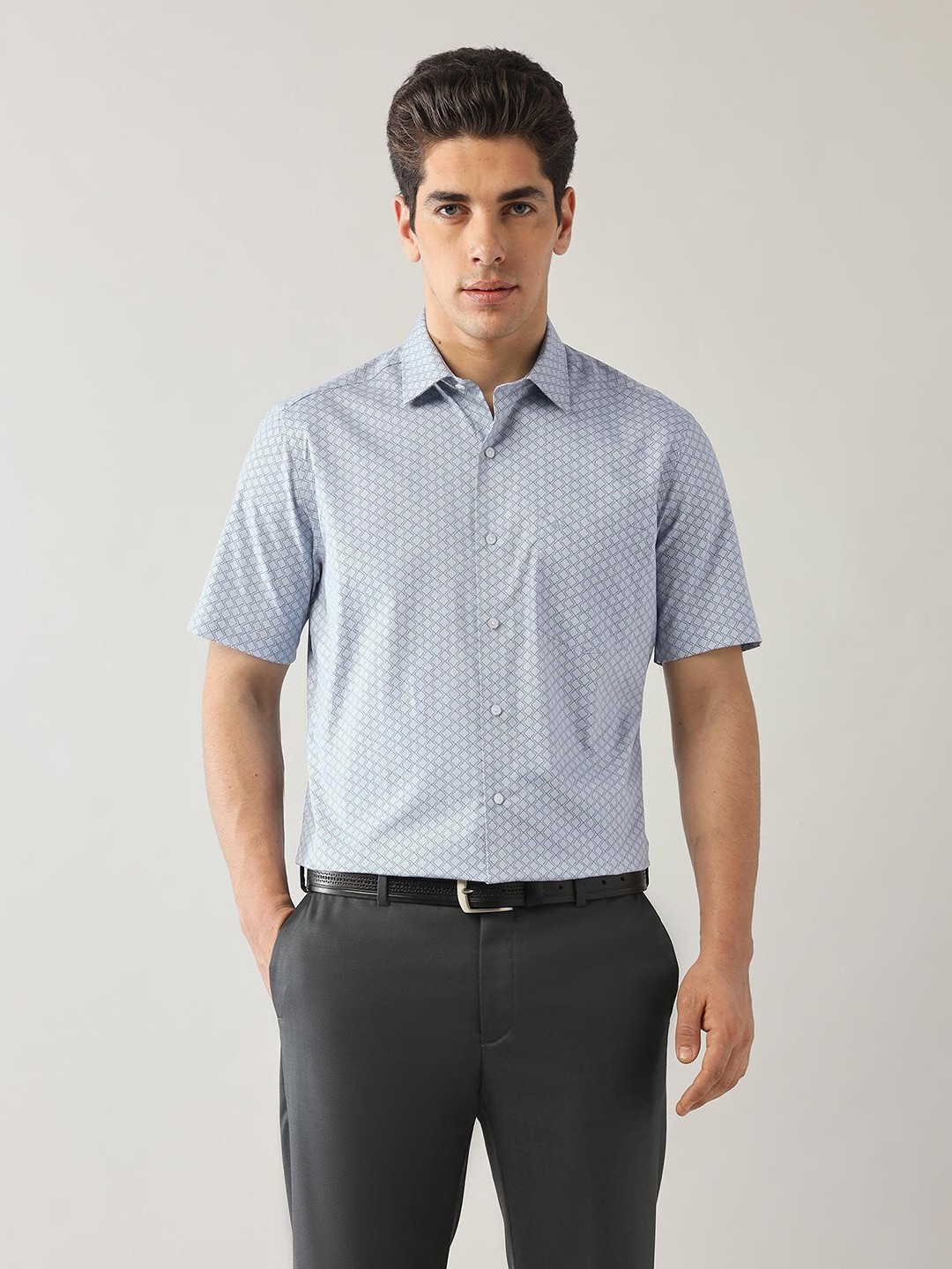 

Arrow Men Classic Opaque Printed Formal Shirt, Blue