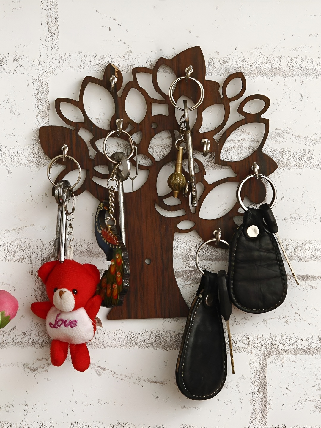 

Webelkart Brown Wooden 8-Hooks Tree Key Holder