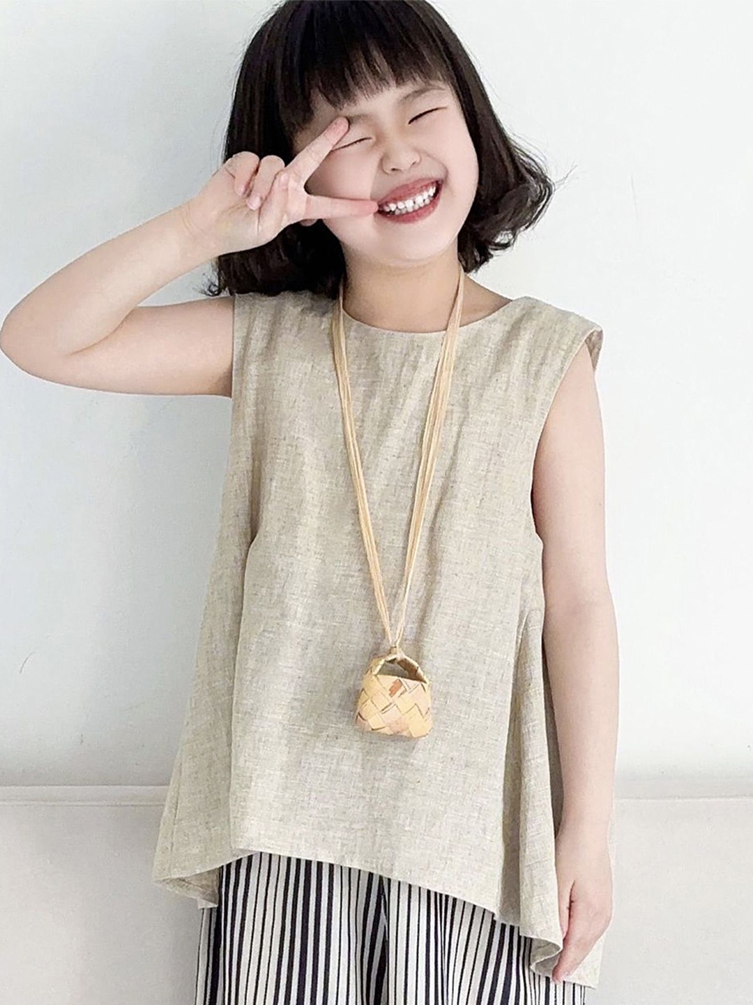

LULU & SKY Print Cotton Top, Beige