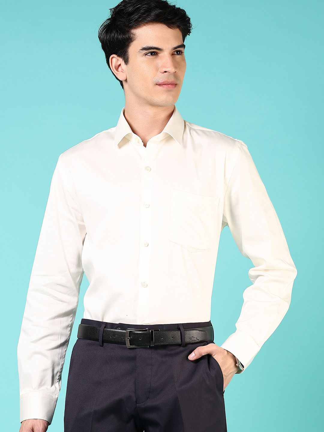 

J White by Vmart Men Opaque Formal Shirt, Cream