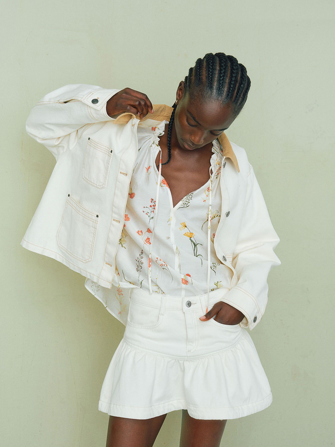 

H&M Oversized Tie-Neck Blouse, White
