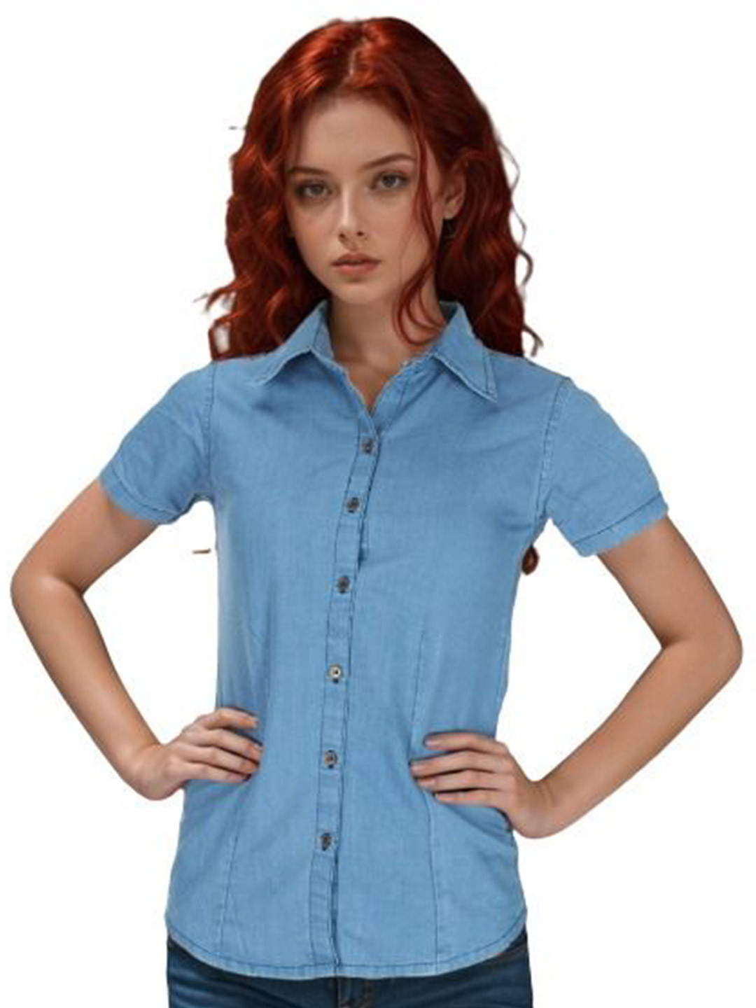 

OOTPTAANG Women Opaque Casual Shirt, Blue