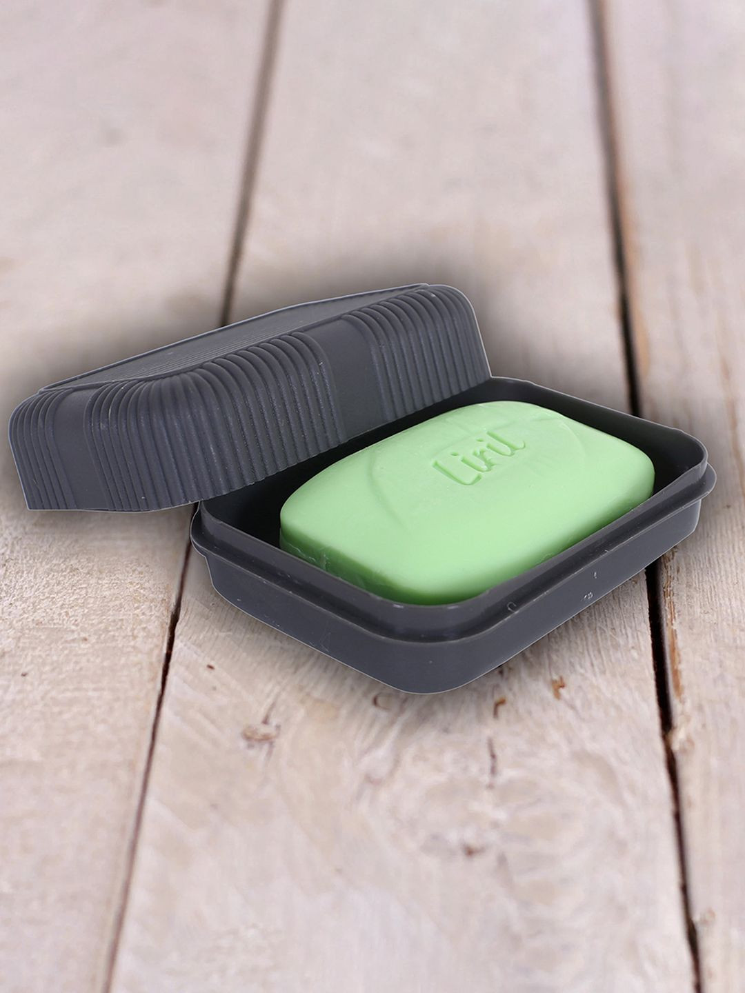 

Kuber Industries Grey 2 piece Solid Plastic Soap Dish