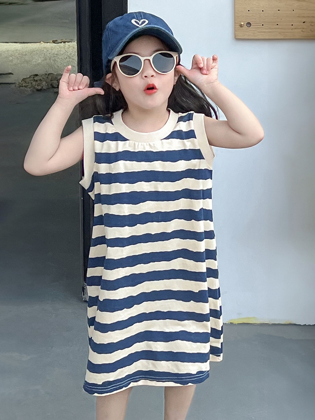 

LULU & SKY Striped A-Line Dress, Blue