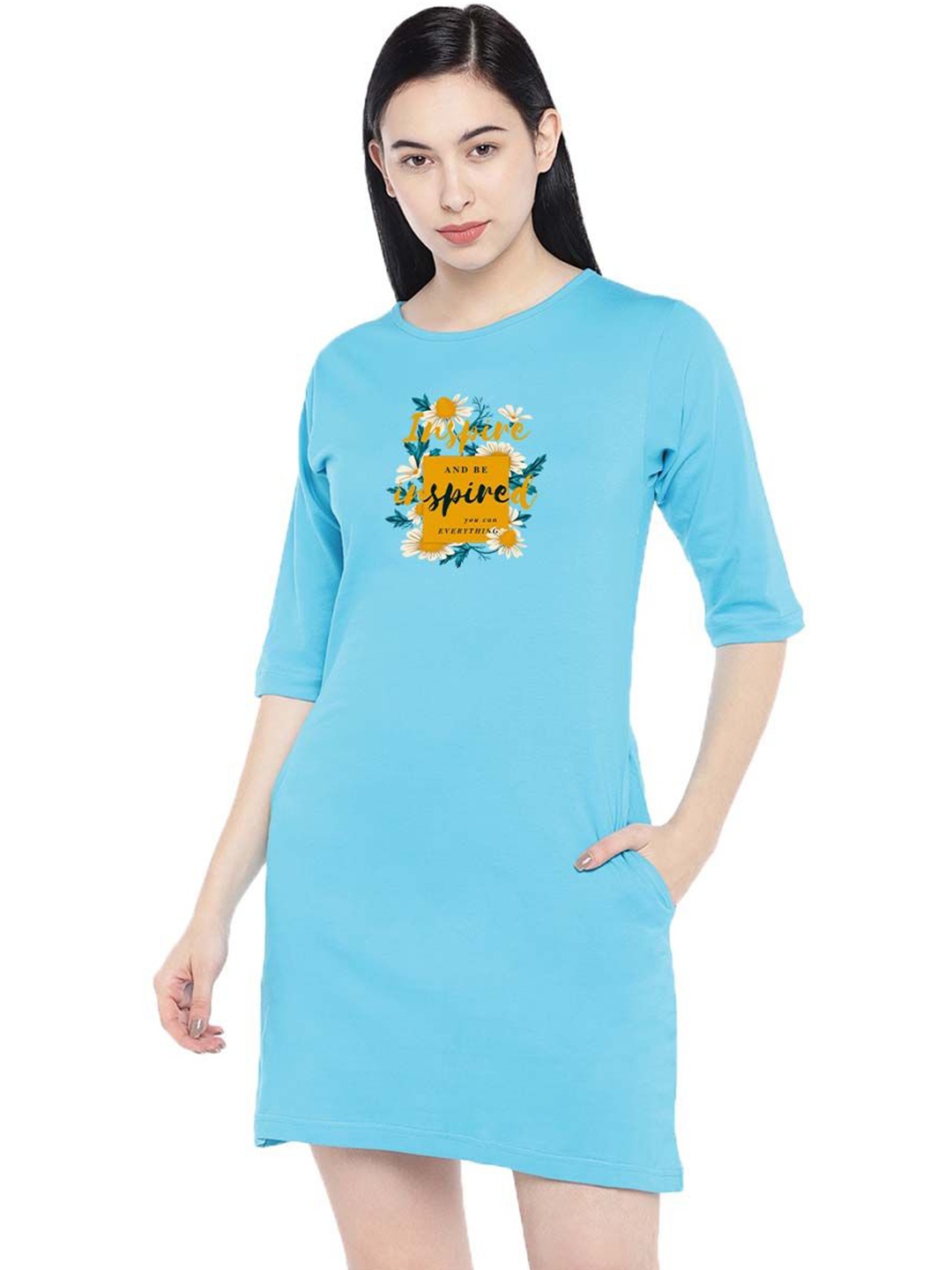 

Moda Rapido Print T-shirt Dress, Turquoise blue