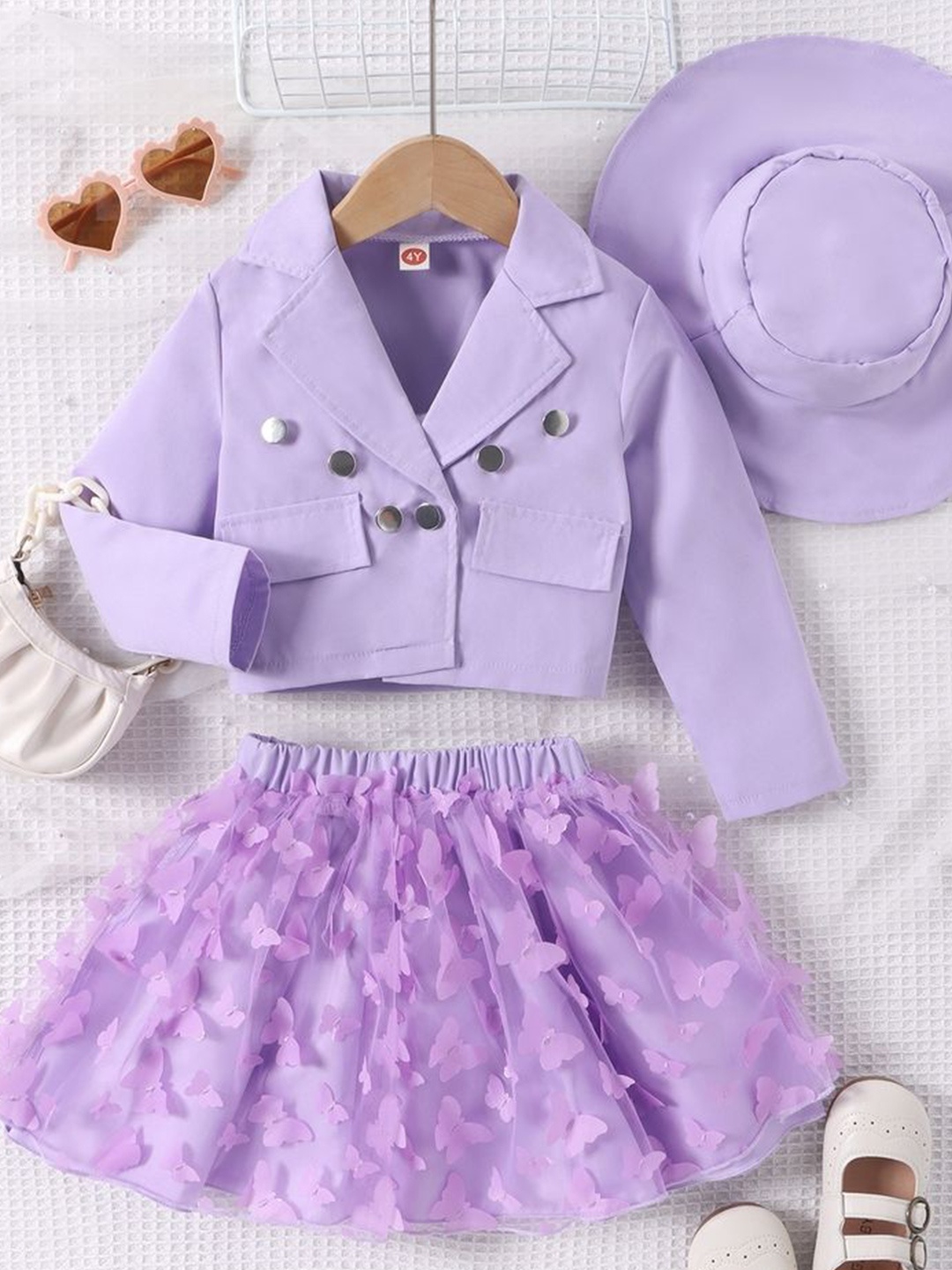 

LULU & SKY Girls Shirt with Skirt, Purple