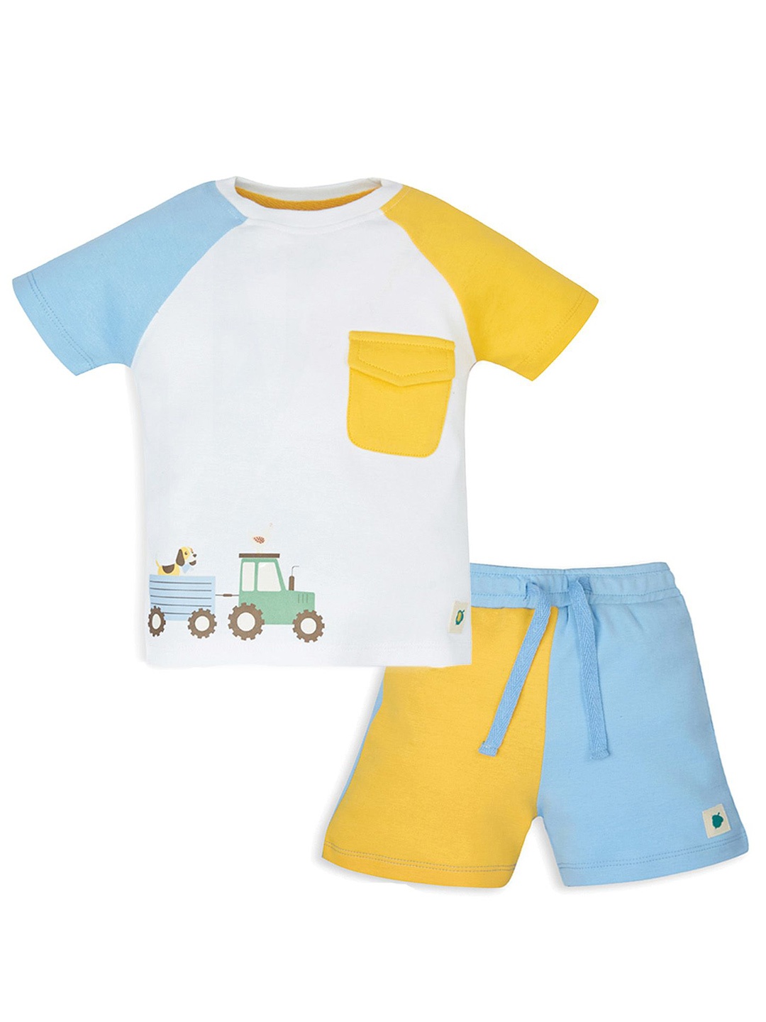 

My Milestones Boys Printed T-shirt with Shorts, White