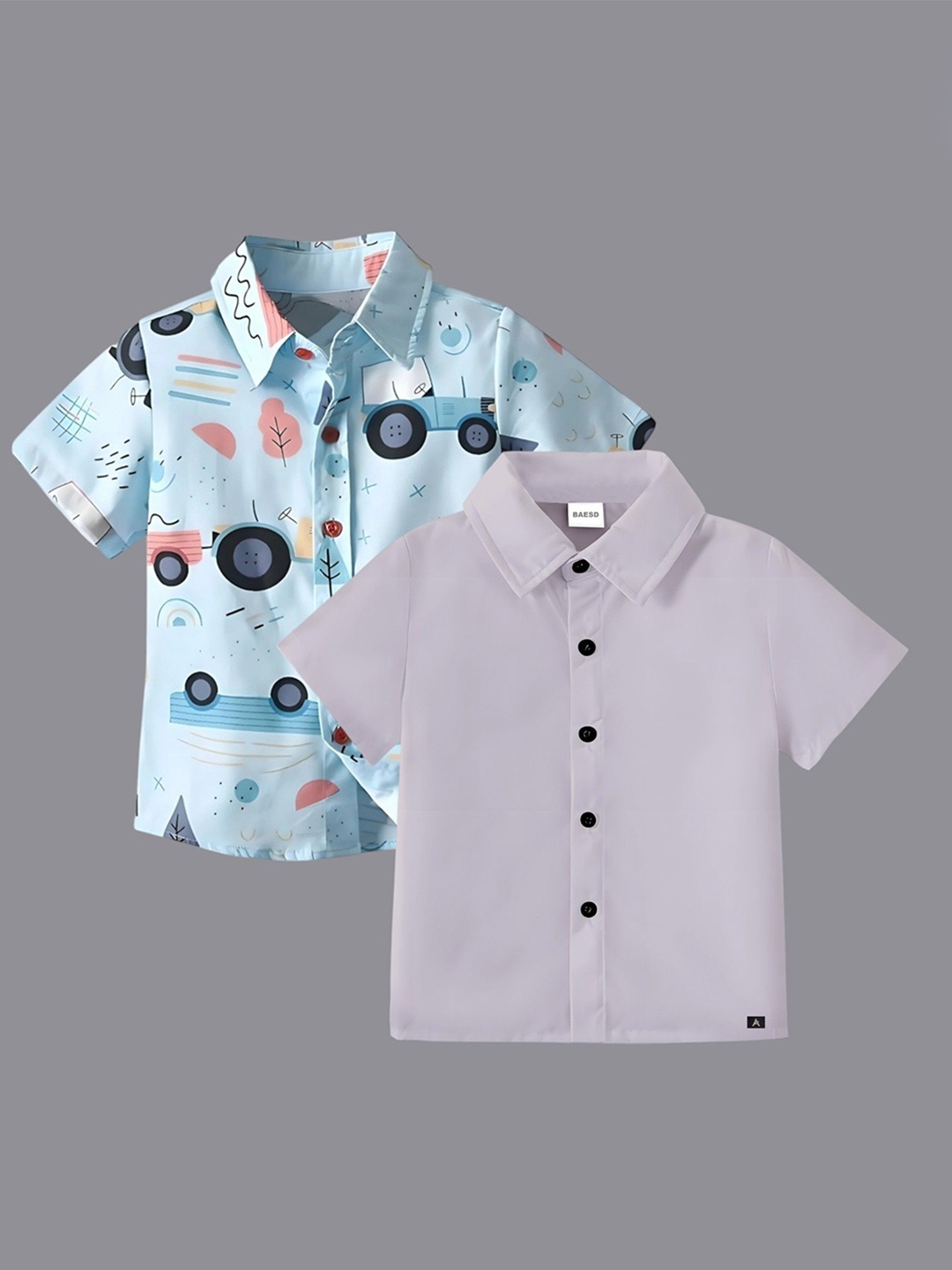 

BAESD Boys Classic Opaque Formal Shirt, Grey