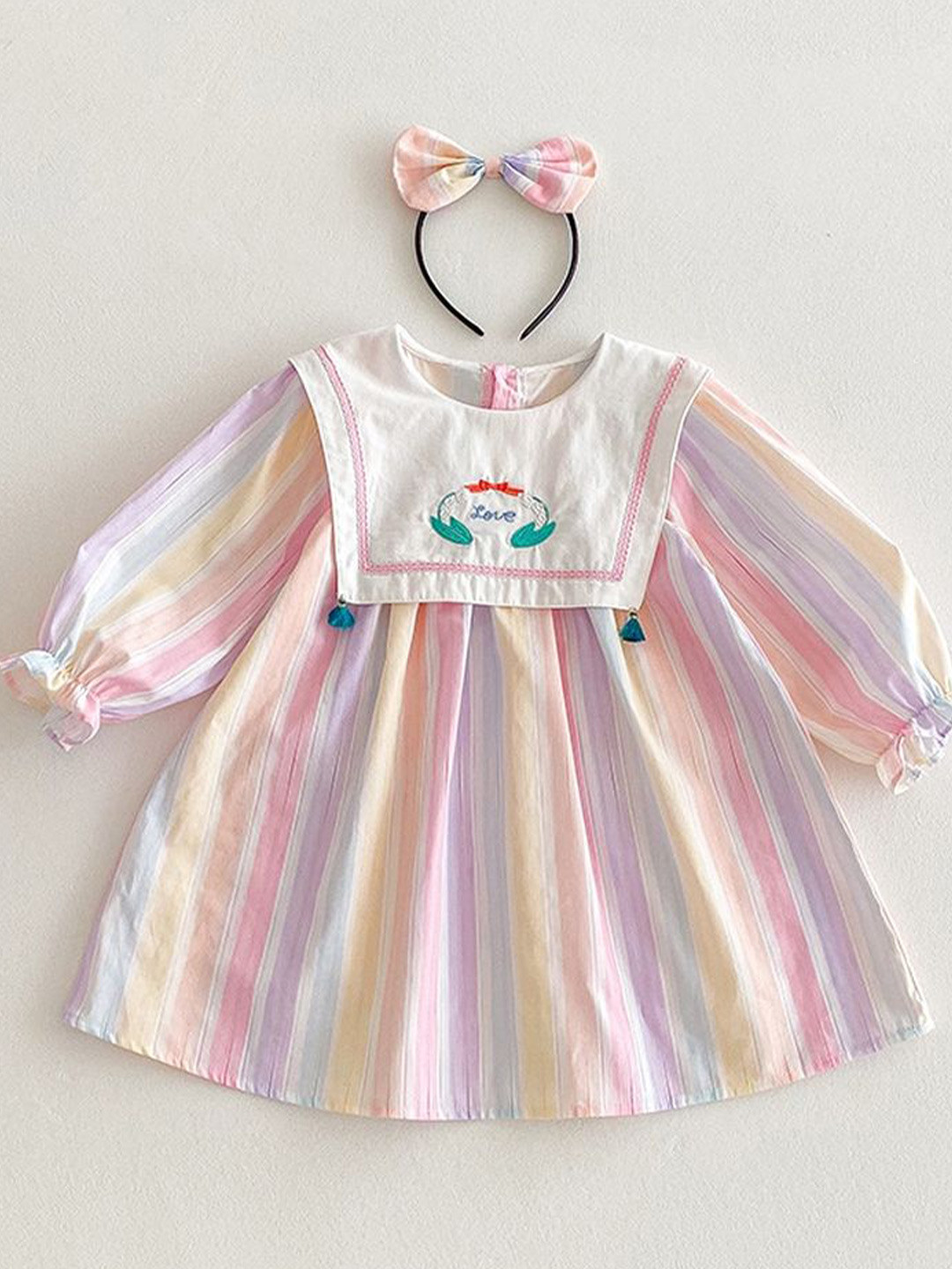

LULU & SKY Striped A-Line Dress, Multi