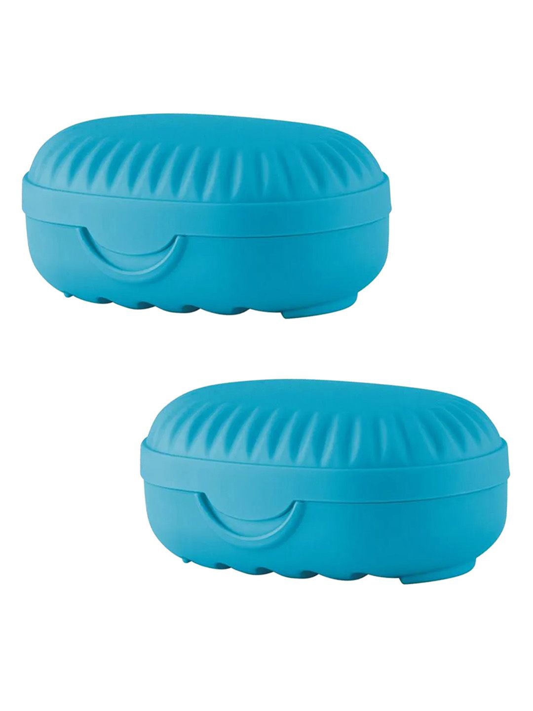 

Kuber Industries Blue 2 piece Solid Plastic Soap Dish