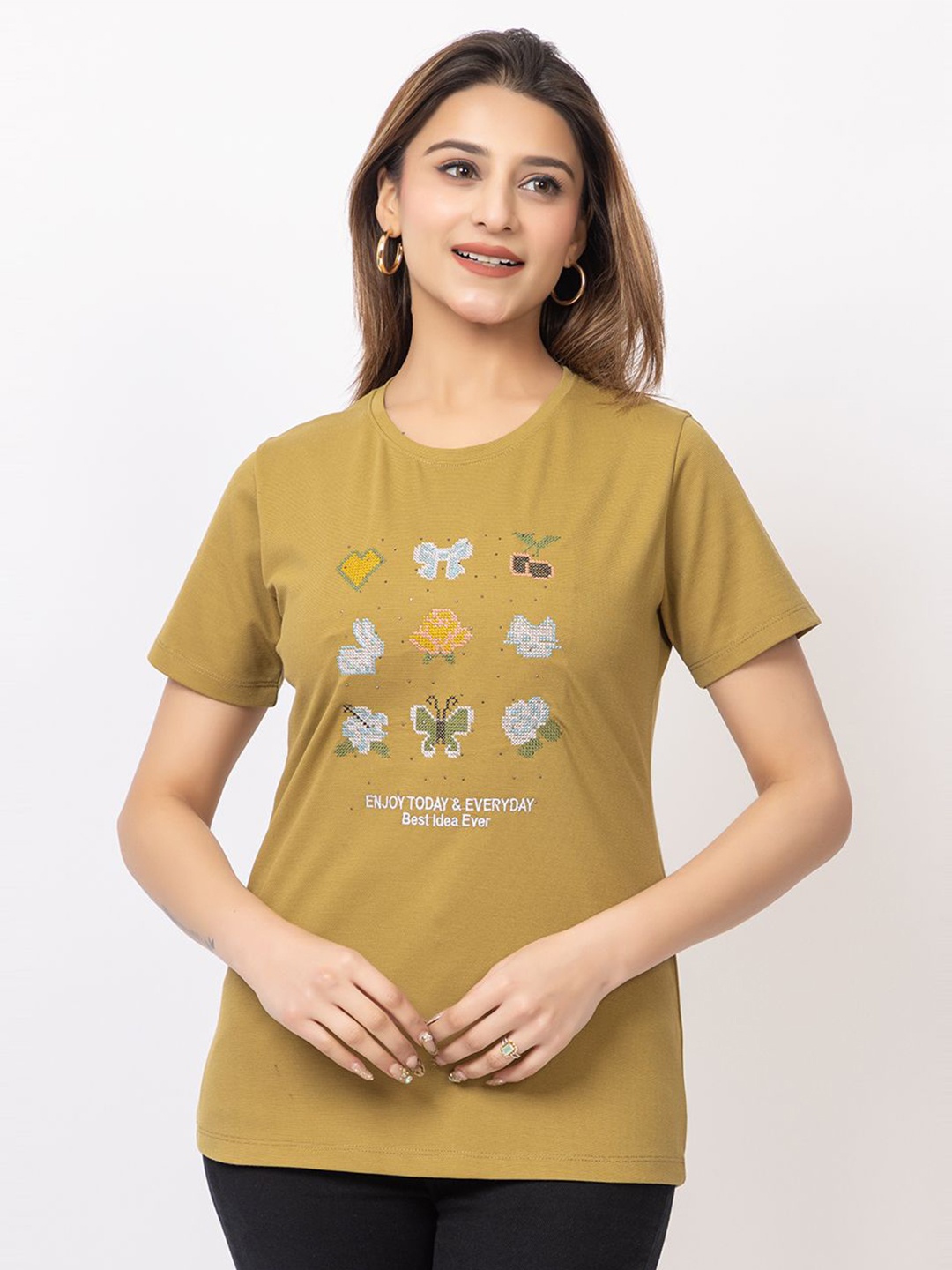 

GFO Print Cotton Top, Mustard