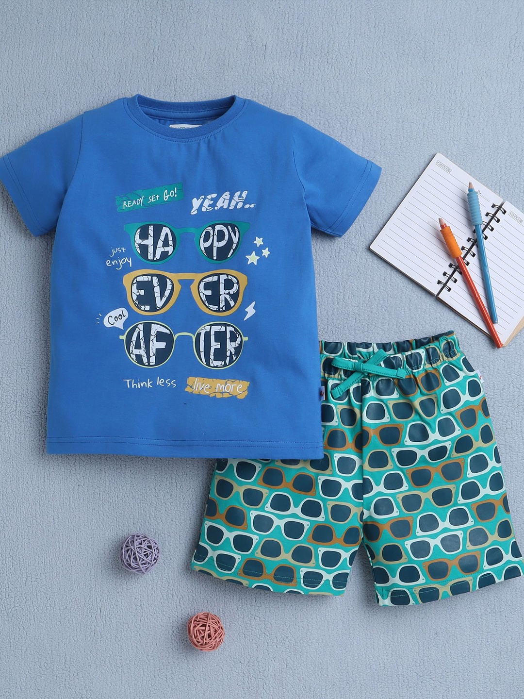 

BUMZEE Boys T-shirt with Shorts, Blue