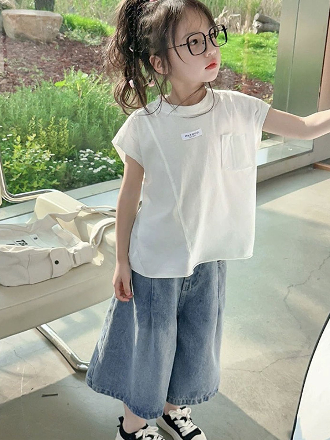 

LULU & SKY Girls Top with Trousers, Blue