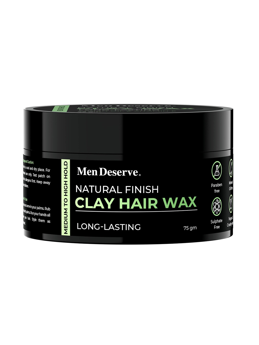 

Men Deserve Natural Finish Hair Clay Wax - 90ml, White