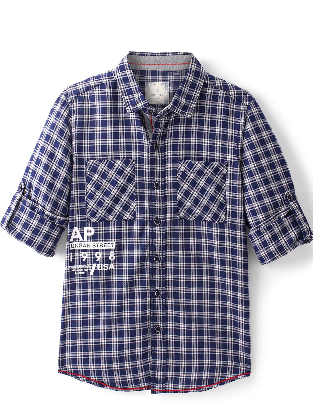 

Infinity Boys Opaque Checked Casual Shirt, Orange