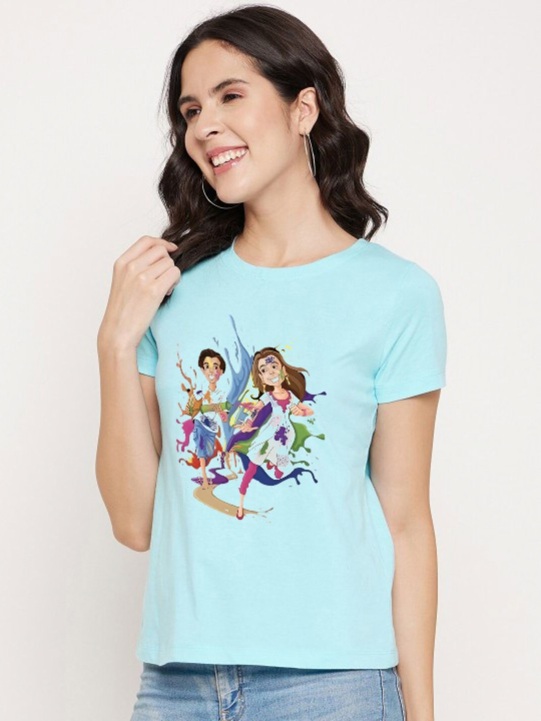 

Shiv traders collection Women Printed T-shirt, Blue